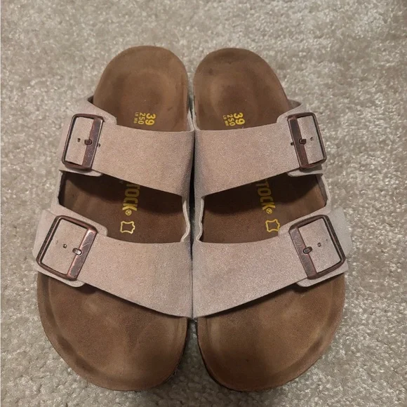 Birkenstock Beige Double Strap Sandals - Picture 1 of 4